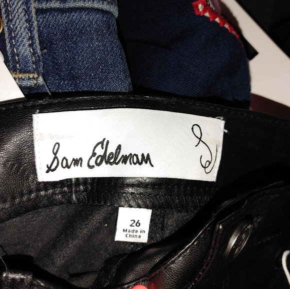Sam Edelman Faux Leather Black Pants Sz.26 NWT - Picture 6 of 9